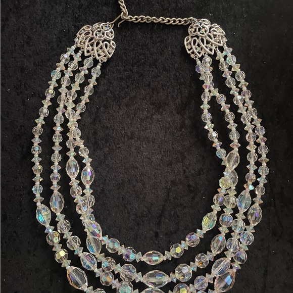 Jewelry - Vintage 4-strand AB Crystal Necklace